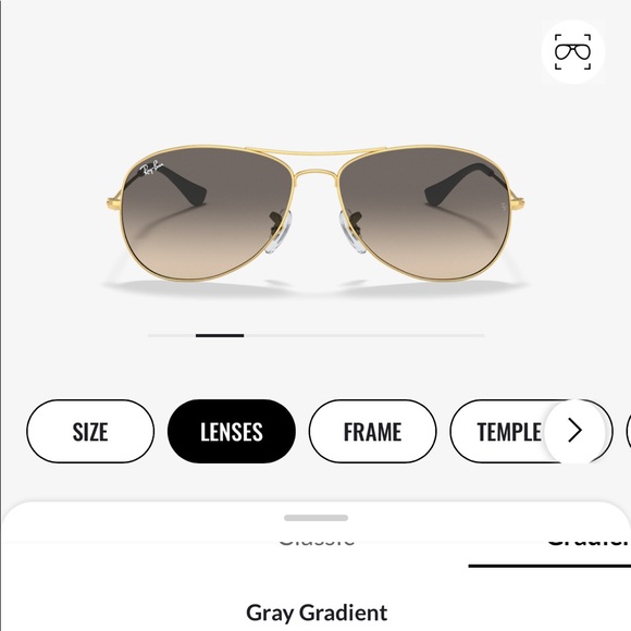 RayBan Aviator Gradient gray/Brown cockpit style Gold Frame 59/14 size - Picture 5 of 5